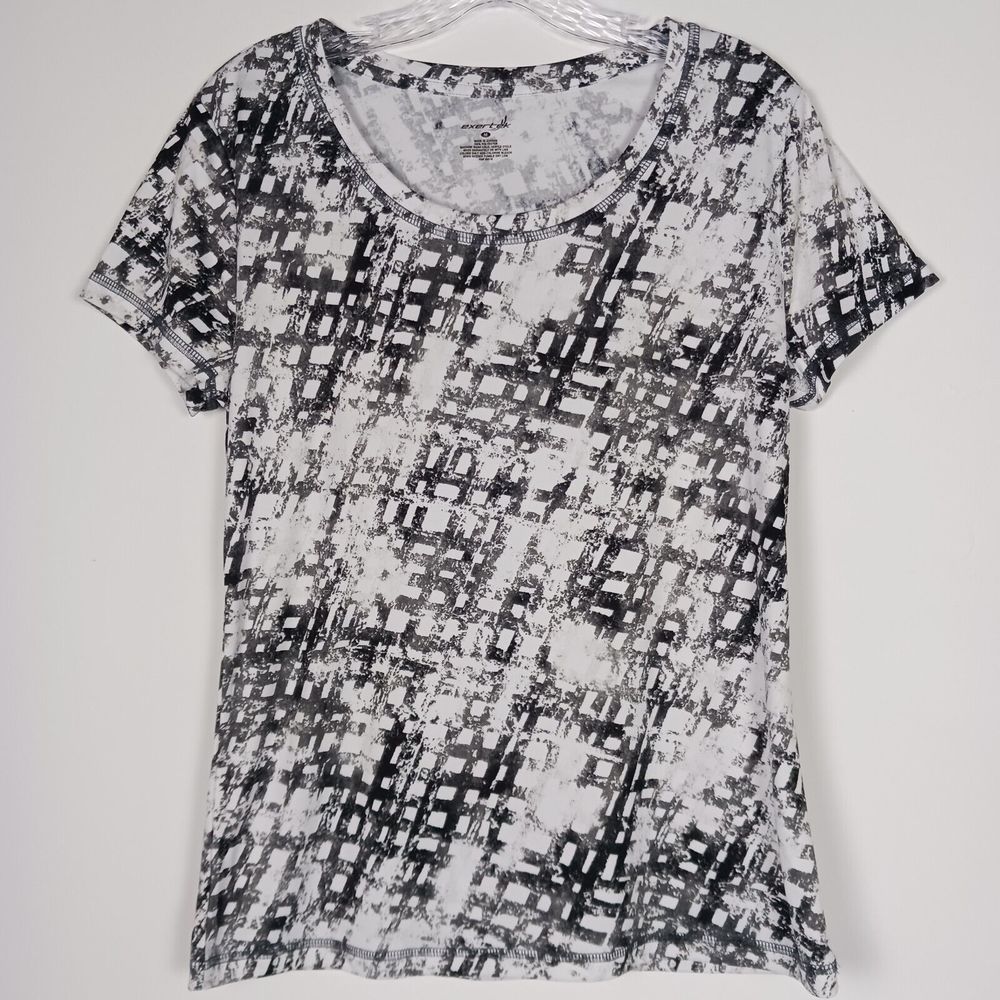Exertek M Women's Athletic T-shirt Black White Gray Pre-owned